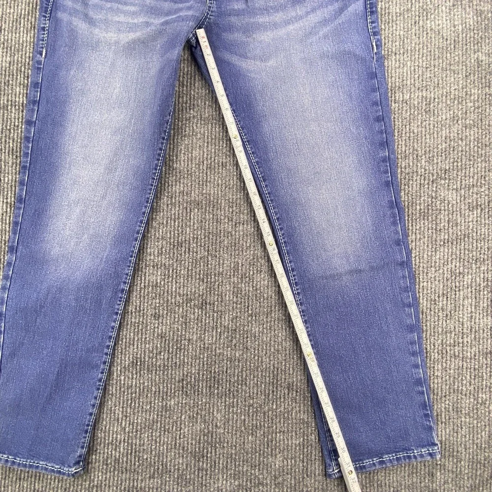 True Religion Geno Relaxed Slim Jeans Mens 38 Blue Denim Big T Stitch Y2K